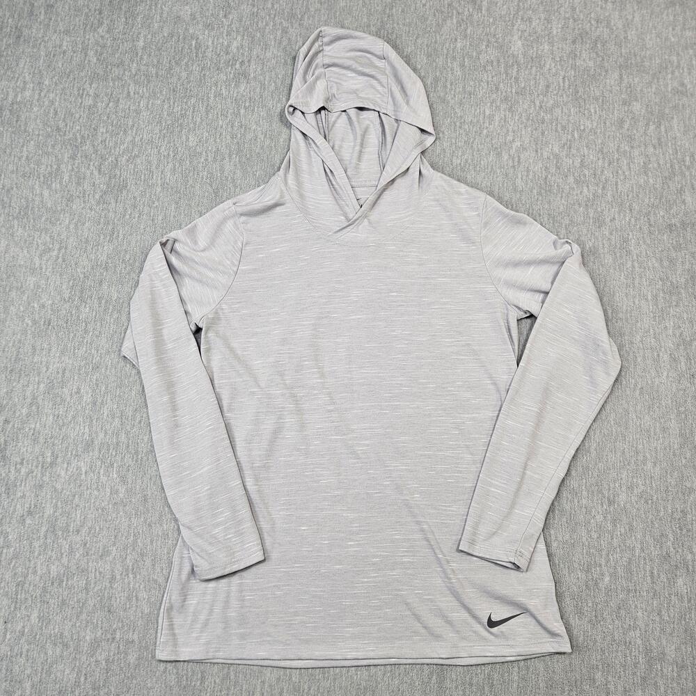 Nike Dri-FIT Hoodie Shirt Womens M Gray Dry Legends Training Lightweight Running